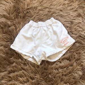 Motel Rocks White Athletic Shorts with Elastic Waistband